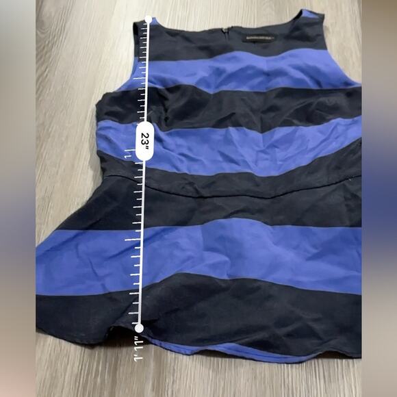 Banana Republic Dark Gray & Navy Blue Sleeveless Blouse Size 6 - Picture 8 of 8